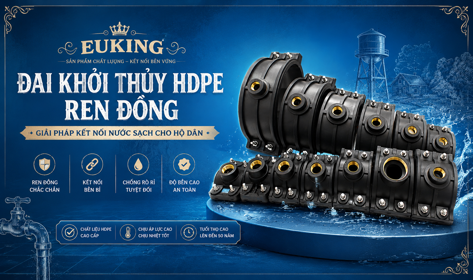 ĐAI KHỞI THỦY REN ĐỒNG EUKING
